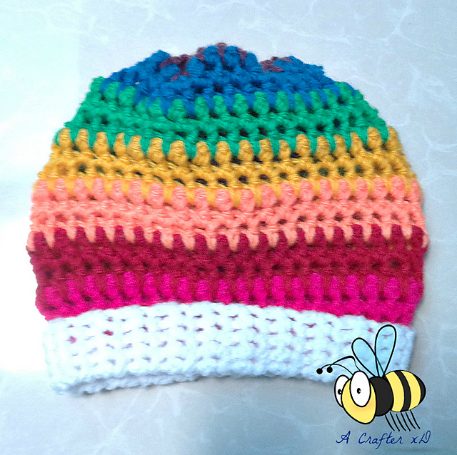 Rainbow slouchy hat