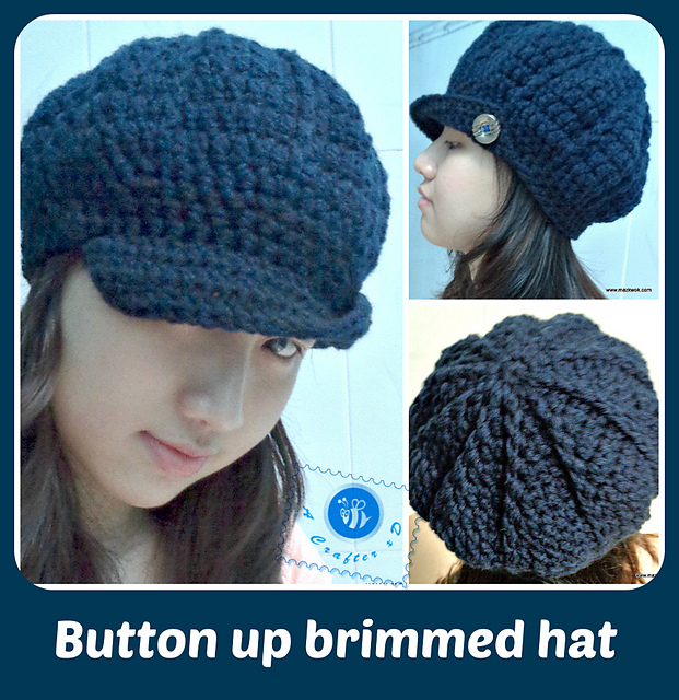 Button up brimmed hat