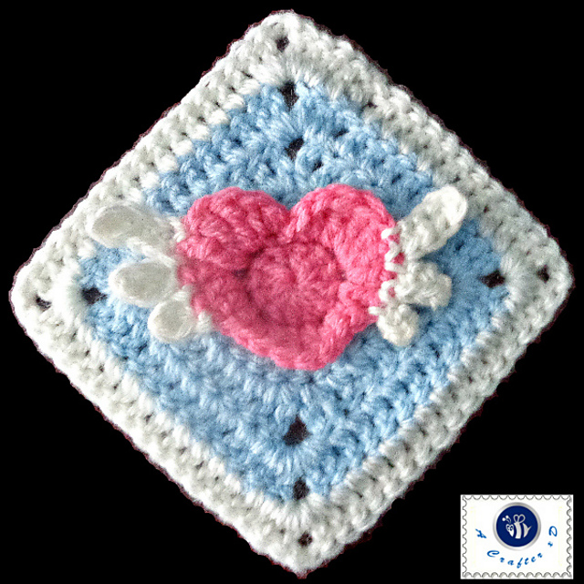 Angel heart granny square