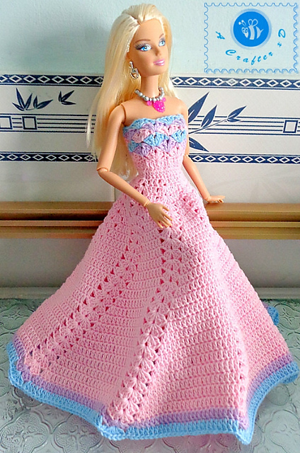 Fashion doll strapless gown