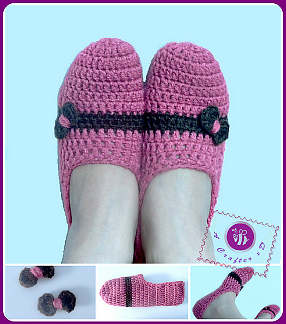 Mini bow slippers