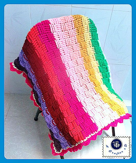 Woven rainbow baby blanket