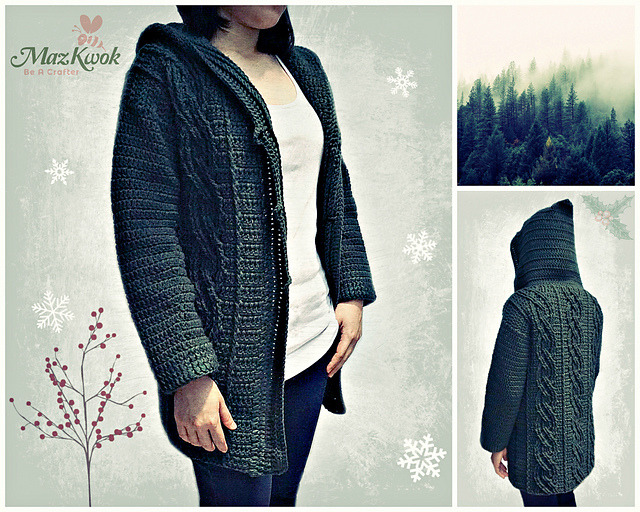 Ravelry: Eternal Cable Hooded Sweater pattern by Maz Kwok