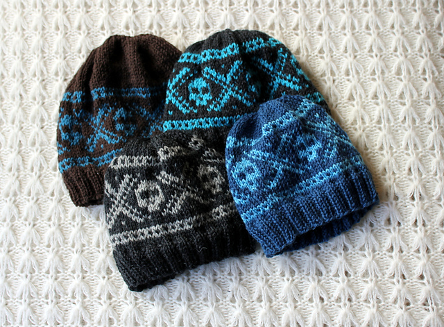 Marius hats - scull, heart, smiley