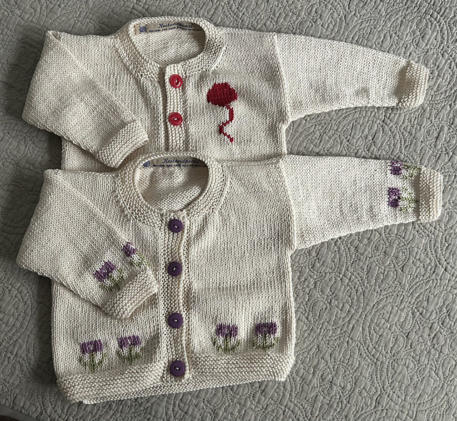 Geneva, Cardigan, Rompers, Bonnet and Hat