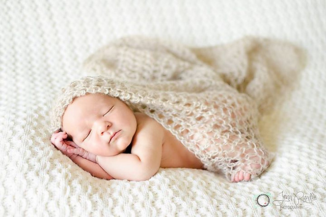 Newborn Small Crochet Lacy Wrap Photo Prop
