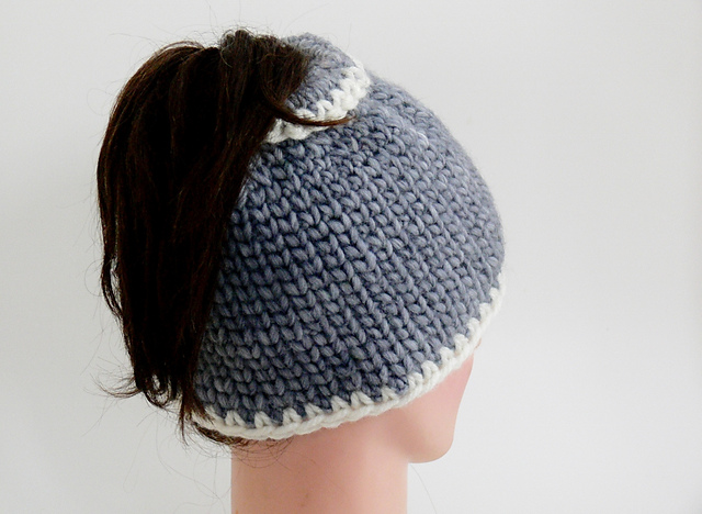 Messy Bun Hat, Knit Look Crochet
