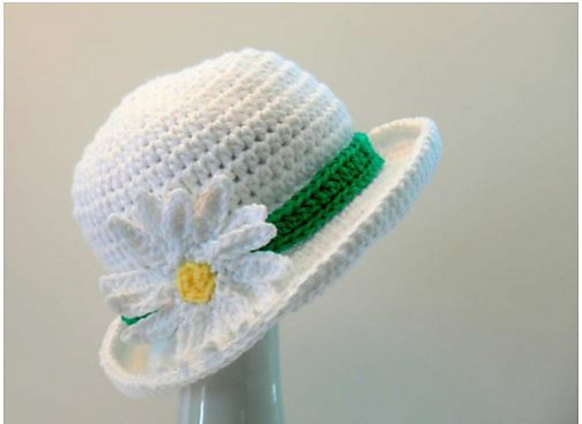 Girls Sun Hat with Daisy