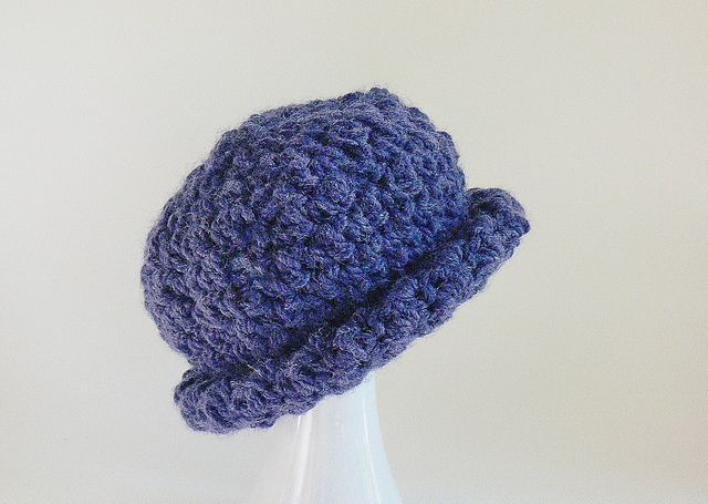 Textured Hat Messy Bun and Rolled Brim