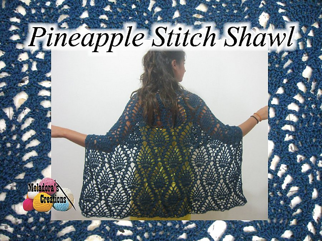 Pineapple Lace Crochet Shawl