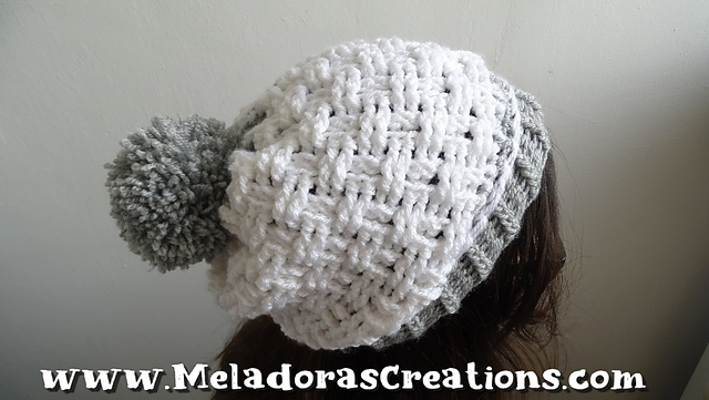 Sideways Beanie - Basketweave Stitch