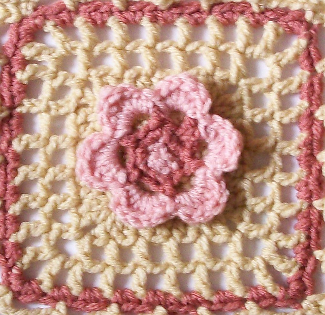 Floral Filet Afghan Square
