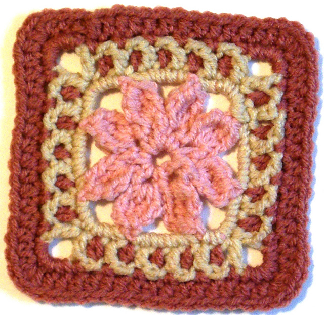 Vintage Floral Lace Afghan Square