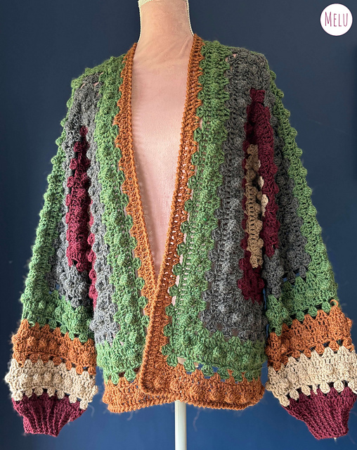 Ravelry: Bobblina Longline Hexi Cardi pattern by Melanie Poulter