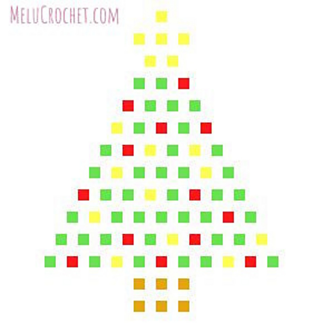 Christmas Tree Bobble Stitch Chart