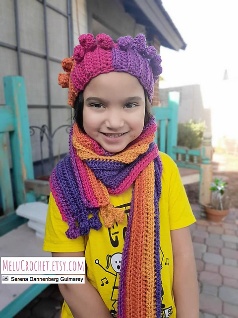 Bobble Pom Pom Ear Warmer and Ribbed Scarf