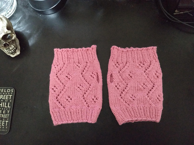 Pink Peach Blossom Mitts