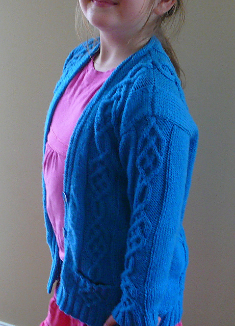 Cardigan with Cable Patterning