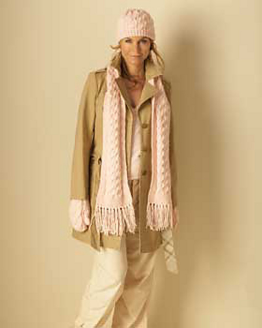 Cable Hat, Scarf and Mittens (Scarf)
