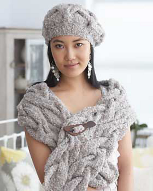 Cable Beret and Scarf