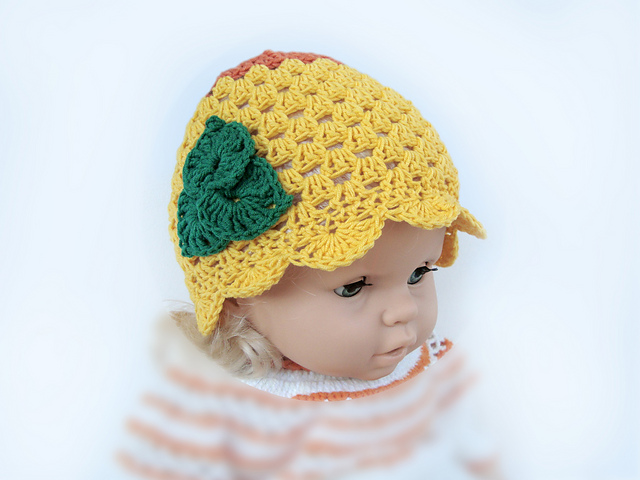 Baby girls hat Sunflower