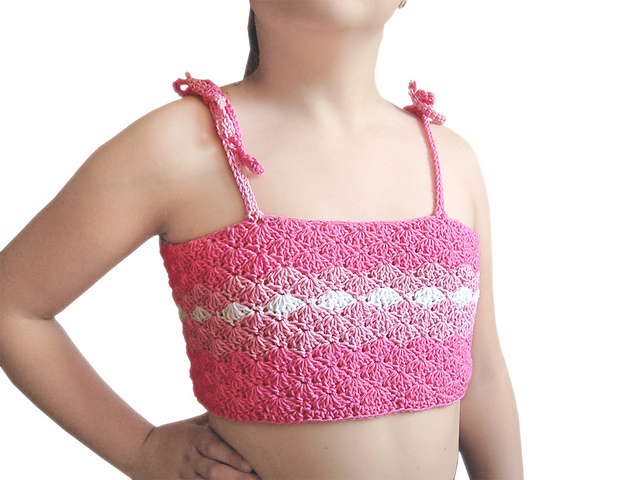 Girls beach top Pink Shells