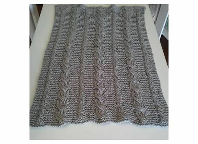 Reversible Cabled Baby Blanket