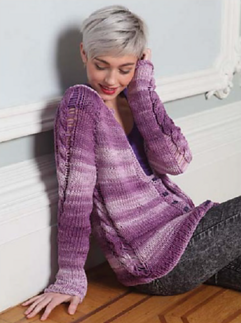 Drop stitch cable cardi