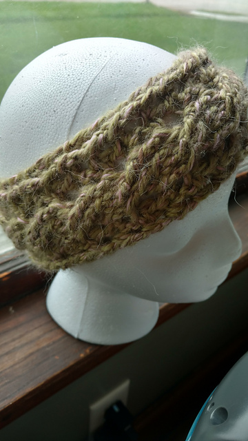 Cabled Ponytail Ear Warmer