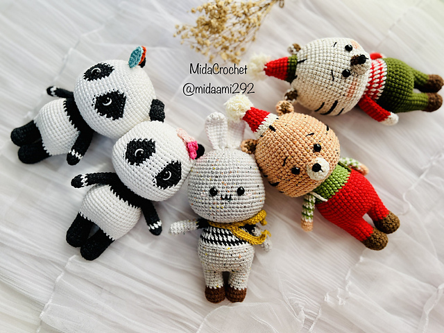 Panda, Bunny, Tiger