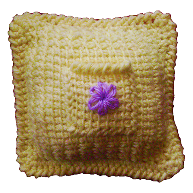 Tunisian Keepsake Pocket Pillow