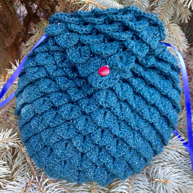 Lapis Dragon Skin Pouch