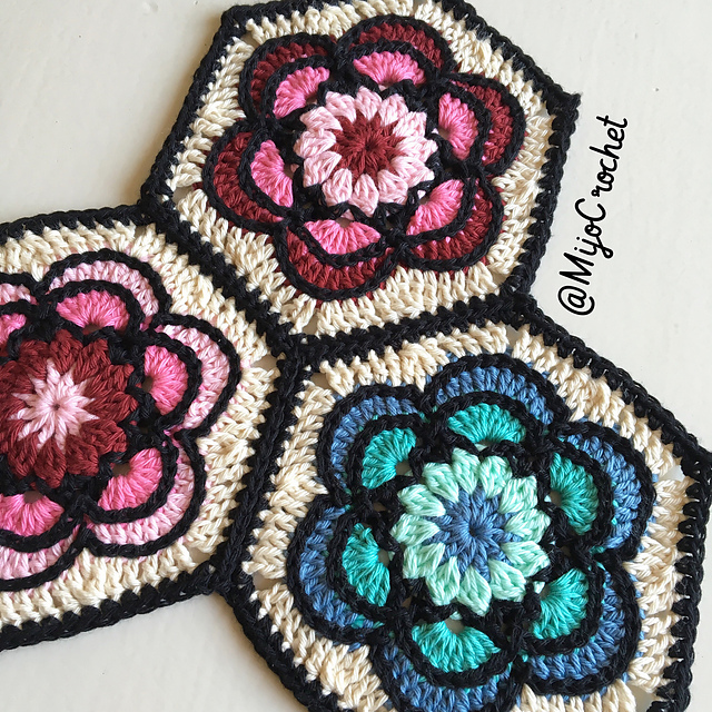 Painted Flower Hexagon