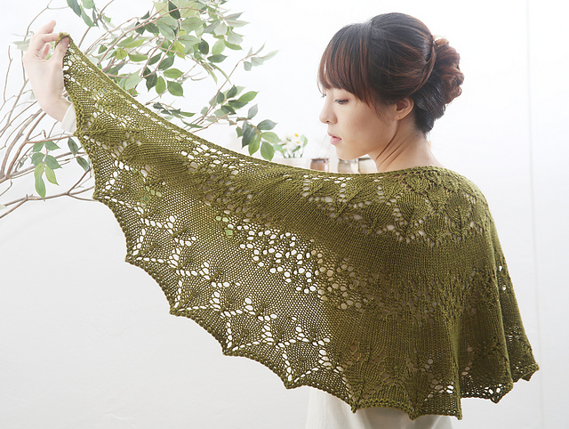 Herb shawl(halfcircle)/허브 반원숄