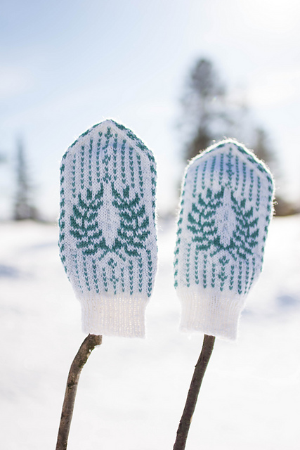 Wreath mittens / Bladkransvotter