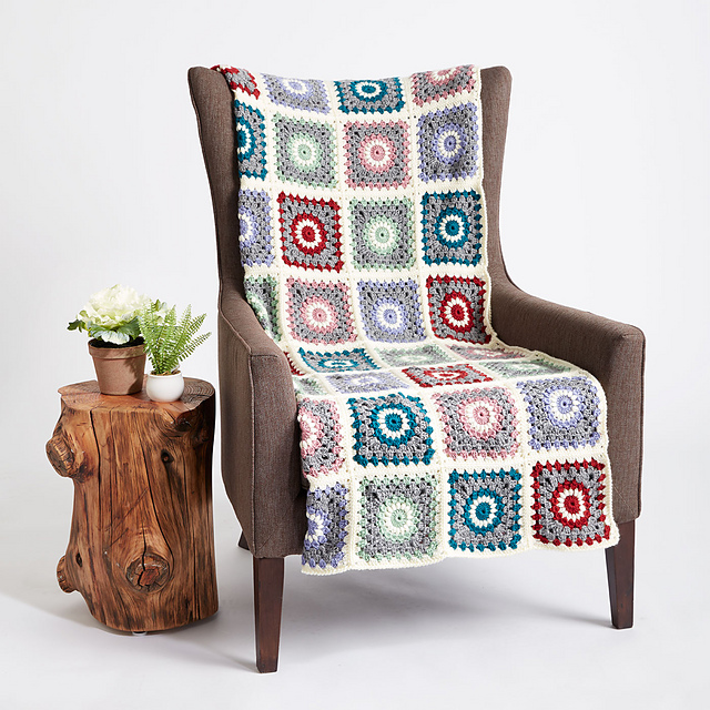 Shaded Motifs Crochet Blanket