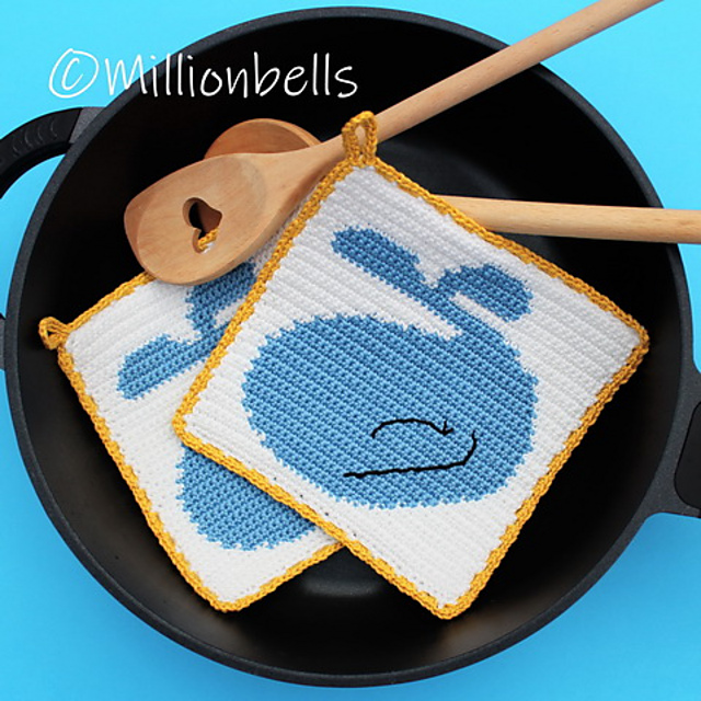 Whale Potholders Kitchen Decor