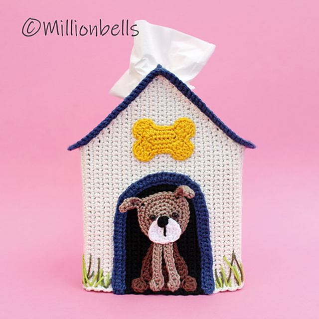 Dog House Tissue Box Cover