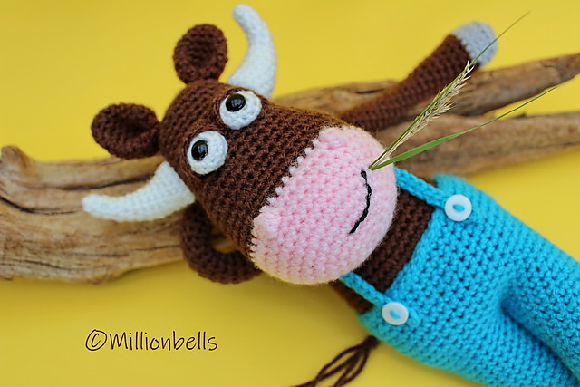 Bull Joey Amigurumi Toy Cow Farm Animal