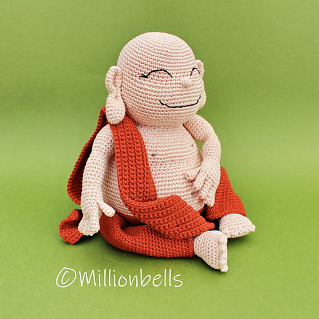 Laughing Buddha Amigurumi Monk Doll