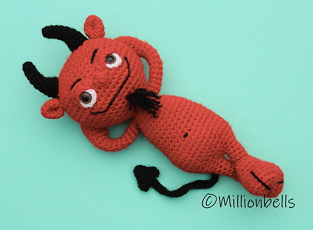 Cheeky Red Devil Amigurumi Doll Halloween