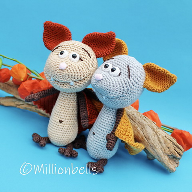 Friendly Bat Amigurumi Toy