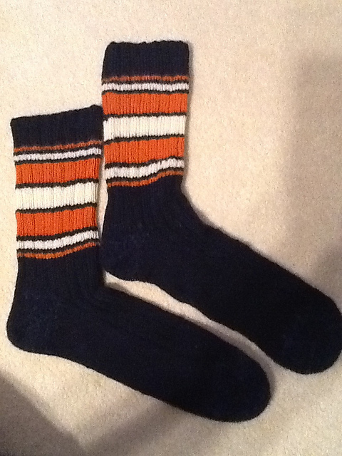 Ribbed jogless Striped Football Fan Socks