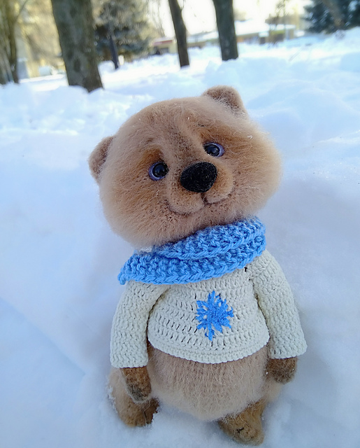 Crochet plush bear