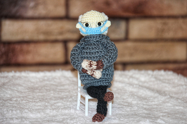 Bernie in mittens