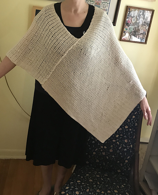 Knit or Crochet Poncho with optional Trim