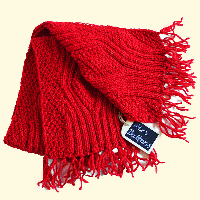 Diamonds and Ribs Reversible Scarf