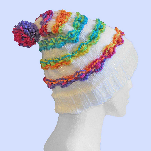 Travelry Flowers on Snow Hat