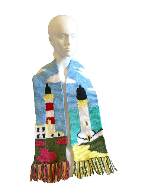 Manx Lighthouse Reversible Scarf