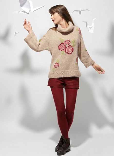 03 Pull brodé fleurs